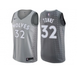 Men Nike Minnesota Timberwolves #32 Karl-Anthony Towns Gray NBA Swingman City Edition Jersey
