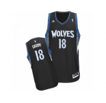 Men's Adidas Minnesota Timberwolves #18 Omri Casspi Swingman Black Alternate NBA Jersey