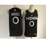 Men's Minnesota Timberwolves #0 Russell Black Basketball Jersey 2020-2021 City Edition