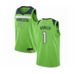Men's Minnesota Timberwolves #1 Noah Vonleh Authentic Green Basketball Jersey Statement Edition