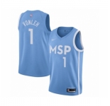 Men's Minnesota Timberwolves #1 Noah Vonleh Swingman Blue Basketball Jersey 2019-20 City Edition