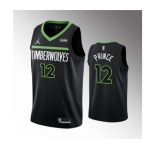 Men's Minnesota Timberwolves #12 Taurean Prince Black Statement Edition Stitched Jersey