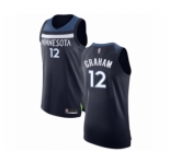 Men's Minnesota Timberwolves #12 Treveon Graham Authentic Navy Blue Basketball Jersey - Icon Edition