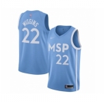 Men's Minnesota Timberwolves #22 Andrew Wiggins Swingman Blue Basketball Jersey 2019-20 City Edition
