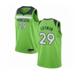 Men's Minnesota Timberwolves #29 Jake Layman Authentic Green Basketball Jersey Statement Edition