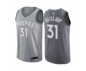 Men's Minnesota Timberwolves #31 Keita Bates-Diop Authentic Gray Basketball Jersey - City Edition