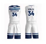 Men's Minnesota Timberwolves #34 Noah Vonleh Swingman White Basketball Suit Jersey - Association Edition