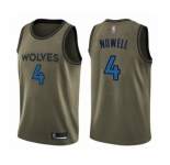 Men's Minnesota Timberwolves #4 Jaylen Nowell Swingman Green Salute to Service Basketball Jersey
