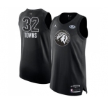 Men's Nike Jordan Minnesota Timberwolves #32 Karl-Anthony Towns Authentic Black 2018 All-Star Game NBA Jersey