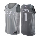 Men's Nike Minnesota Timberwolves #1 Tyus Jones Swingman Gray NBA Jersey - City Edition