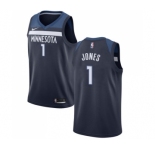 Men's Nike Minnesota Timberwolves #1 Tyus Jones Swingman Navy Blue Road NBA Jersey - Icon Edition