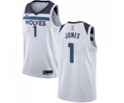 Men's Nike Minnesota Timberwolves #1 Tyus Jones Swingman White NBA Jersey - Association Edition