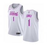 Men's Nike Minnesota Timberwolves #1 Tyus Jones White Swingman Jersey - Earned Edition