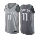 Men's Nike Minnesota Timberwolves #11 Jamal Crawford Swingman Gray NBA Jersey - City Edition