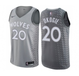 Men's Nike Minnesota Timberwolves #20 Josh Okogie Swingman Gray NBA Jersey - City Edition
