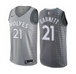 Men's Nike Minnesota Timberwolves #21 Kevin Garnett Swingman Gray NBA Jersey - City Edition