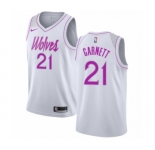 Men's Nike Minnesota Timberwolves #21 Kevin Garnett White Swingman Jersey - Earned Edition
