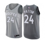 Men's Nike Minnesota Timberwolves #24 Justin Patton Swingman Gray NBA Jersey - City Edition