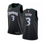 Men's Nike Minnesota Timberwolves #3 Anthony Brown Swingman Black Hardwood Classics Jersey