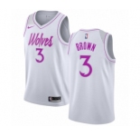 Men's Nike Minnesota Timberwolves #3 Anthony Brown White Swingman Jersey - Earned Edition