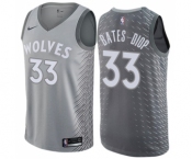 Men's Nike Minnesota Timberwolves #33 Keita Bates-Diop Authentic Gray NBA Jersey - City Edition
