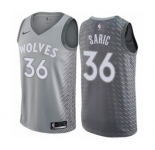 Men's Nike Minnesota Timberwolves #36 Dario Saric Authentic Gray NBA Jersey - City Edition