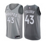 Men's Nike Minnesota Timberwolves #43 Anthony Tolliver Authentic Gray NBA Jersey - City Edition