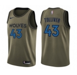 Men's Nike Minnesota Timberwolves #43 Anthony Tolliver Swingman Green Salute to Service NBA Jersey
