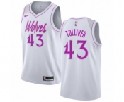 Men's Nike Minnesota Timberwolves #43 Anthony Tolliver White Swingman Jersey - Earned Edition