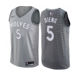 Men's Nike Minnesota Timberwolves #5 Gorgui Dieng Swingman Gray NBA Jersey - City Edition