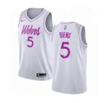Men's Nike Minnesota Timberwolves #5 Gorgui Dieng White Swingman Jersey - Earned Edition