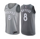 Men's Nike Minnesota Timberwolves #8 Jerryd Bayless Swingman Gray NBA Jersey - City Edition