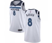 Men's Nike Minnesota Timberwolves #8 Nemanja Bjelica Authentic White NBA Jersey - Association Edition