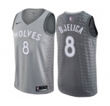 Men's Nike Minnesota Timberwolves #8 Nemanja Bjelica Swingman Gray NBA Jersey - City Edition