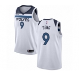 Men's Nike Minnesota Timberwolves #9 Luol Deng Authentic White NBA Jersey - Association Edition