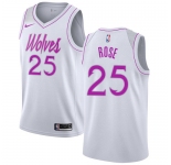 Nike Timberwolves #25 Derrick Rose White NBA Swingman Earned Edition Jersey