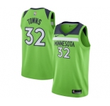 Women's Nike Minnesota Timberwolves #32 Karl-Anthony Towns Swingman Green NBA Jersey Statement Edition