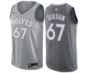 Women's Nike Minnesota Timberwolves #67 Taj Gibson Swingman Gray NBA Jersey - City Edition