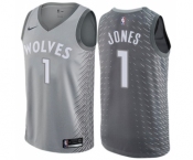 Youth Nike Minnesota Timberwolves #1 Tyus Jones Swingman Gray NBA Jersey - City Edition