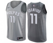 Youth Nike Minnesota Timberwolves #11 Jamal Crawford Swingman Gray NBA Jersey - City Edition
