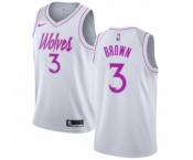 Youth Nike Minnesota Timberwolves #3 Anthony Brown White Swingman Jersey - Earned Edition