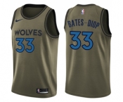 Youth Nike Minnesota Timberwolves #33 Keita Bates-Diop Swingman Green Salute to Service NBA Jersey