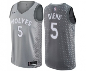 Youth Nike Minnesota Timberwolves #5 Gorgui Dieng Swingman Gray NBA Jersey - City Edition