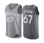 Youth Nike Minnesota Timberwolves #67 Taj Gibson Swingman Gray NBA Jersey - City Edition