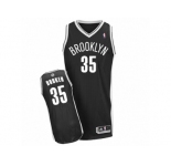 Men Adidas Brooklyn Nets #35 Trevor Booker Authentic Black Road NBA Jersey