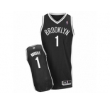 Men's Adidas Brooklyn Nets #1 D'Angelo Russell Authentic Black Road NBA Jersey