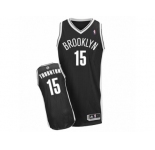 Men's Adidas Brooklyn Nets #15 Marcus Thornton Authentic Black Road NBA Jersey