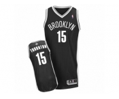 Men's Adidas Brooklyn Nets #15 Marcus Thornton Authentic Black Road NBA Jersey
