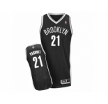 Men's Adidas Brooklyn Nets #21 Greivis Vasquez Authentic Black Road NBA Jersey