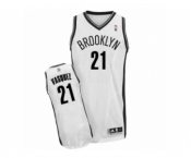 Men's Adidas Brooklyn Nets #21 Greivis Vasquez Authentic White Home NBA Jersey